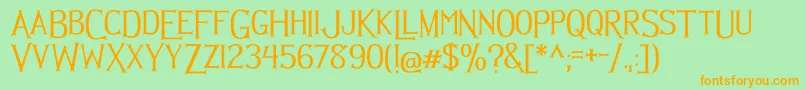 Hellmuth Font – Orange Fonts on Green Background