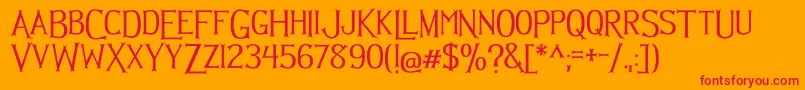 Hellmuth Font – Red Fonts on Orange Background