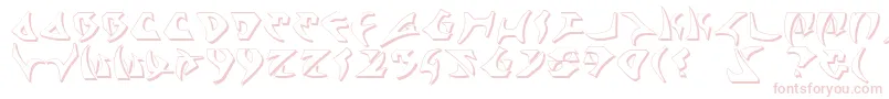 KahlessShadow-Schriftart – Rosa Schriften auf weißem Hintergrund