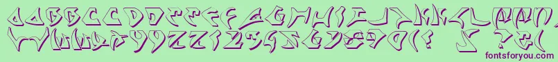 KahlessShadow Font – Purple Fonts on Green Background