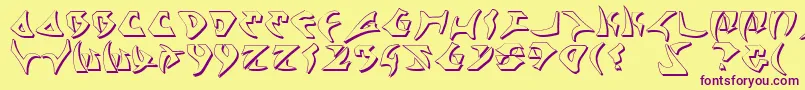 KahlessShadow Font – Purple Fonts on Yellow Background