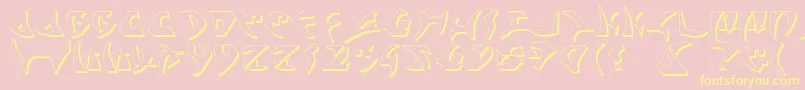 KahlessShadow Font – Yellow Fonts on Pink Background