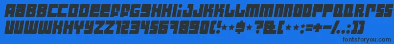 IndustrialDecapitalistItalic Font – Black Fonts on Blue Background