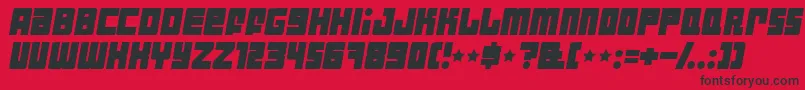 IndustrialDecapitalistItalic Font – Black Fonts on Red Background