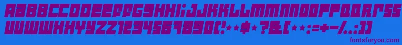 IndustrialDecapitalistItalic Font – Purple Fonts on Blue Background