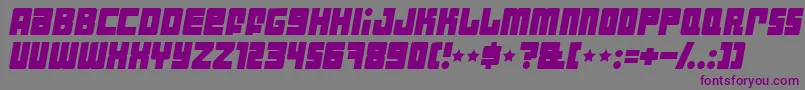 IndustrialDecapitalistItalic Font – Purple Fonts on Gray Background