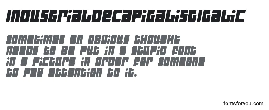 IndustrialDecapitalistItalic フォントのレビュー