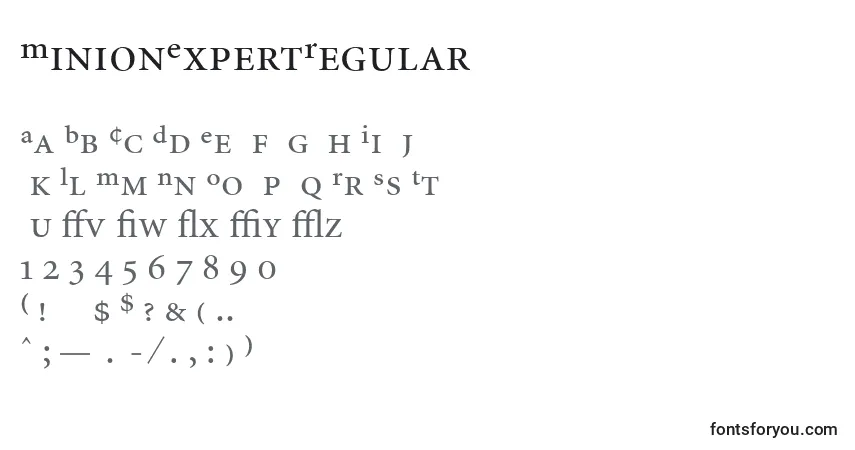 MinionExpertRegular Font – alphabet, numbers, special characters