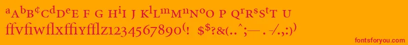 MinionExpertRegular Font – Red Fonts on Orange Background