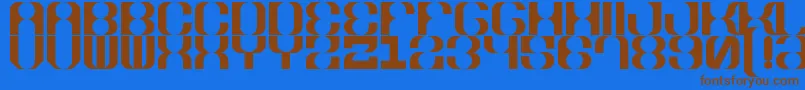 フォント5winterSans – 茶色の文字が青い背景にあります。