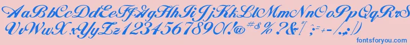 HornsbyRegular Font – Blue Fonts on Pink Background