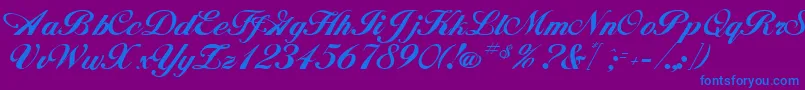 HornsbyRegular Font – Blue Fonts on Purple Background