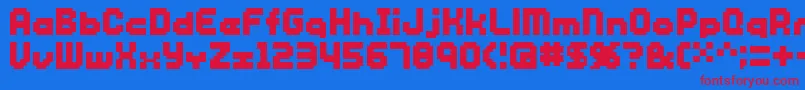 Sg12-Schriftart – Rote Schriften auf blauem Hintergrund