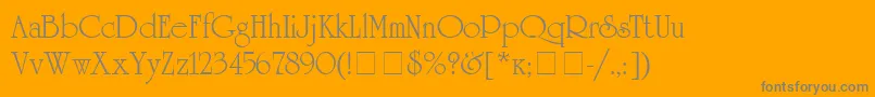 UnicyrillicRegular-Schriftart – Graue Schriften auf orangefarbenem Hintergrund