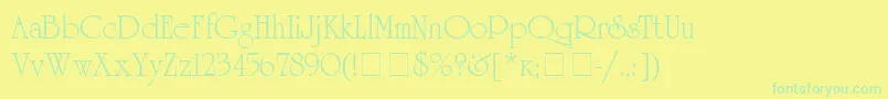 UnicyrillicRegular Font – Green Fonts on Yellow Background