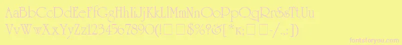 UnicyrillicRegular Font – Pink Fonts on Yellow Background