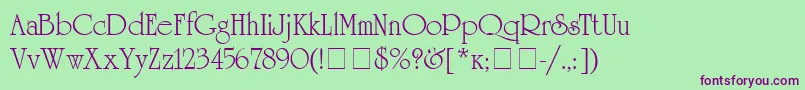 UnicyrillicRegular Font – Purple Fonts on Green Background