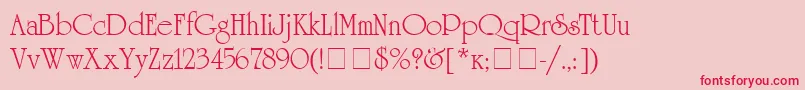 UnicyrillicRegular Font – Red Fonts on Pink Background