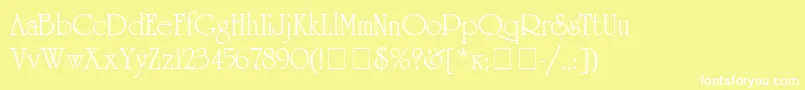 UnicyrillicRegular Font – White Fonts on Yellow Background