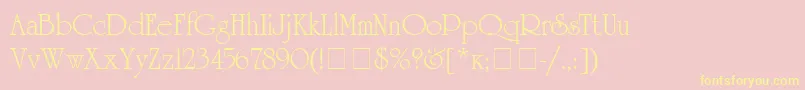 UnicyrillicRegular-Schriftart – Gelbe Schriften auf rosa Hintergrund