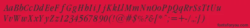 GaramondcondLightItalicRegular Font – Black Fonts on Red Background