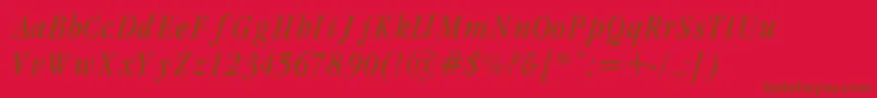 GaramondcondLightItalicRegular Font – Brown Fonts on Red Background