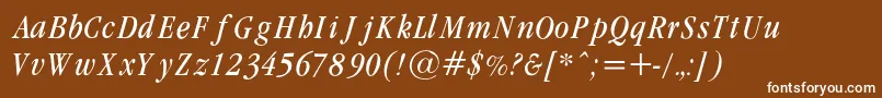 GaramondcondLightItalicRegular Font – White Fonts on Brown Background