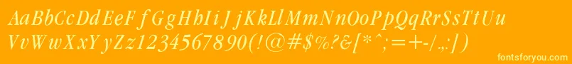 GaramondcondLightItalicRegular Font – Yellow Fonts on Orange Background