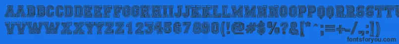 FicticciaCollege Font – Black Fonts on Blue Background