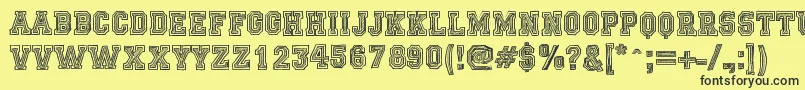 FicticciaCollege Font – Black Fonts on Yellow Background