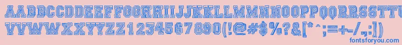 FicticciaCollege Font – Blue Fonts on Pink Background