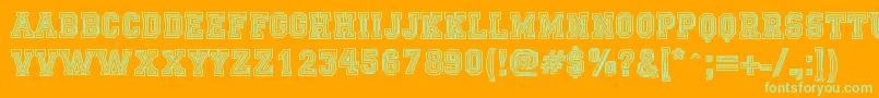 FicticciaCollege Font – Green Fonts on Orange Background