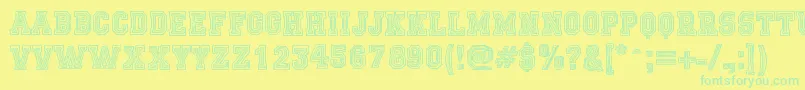 FicticciaCollege Font – Green Fonts on Yellow Background