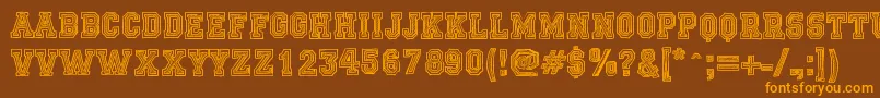 FicticciaCollege Font – Orange Fonts on Brown Background