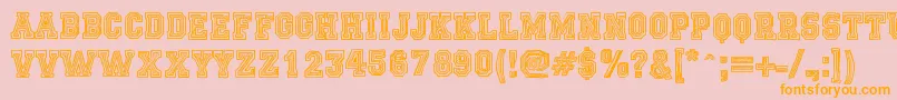 FicticciaCollege Font – Orange Fonts on Pink Background