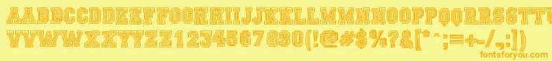 FicticciaCollege Font – Orange Fonts on Yellow Background