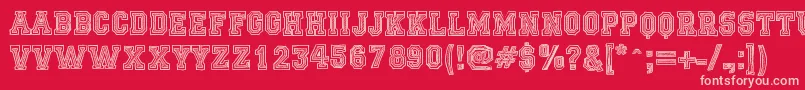 FicticciaCollege Font – Pink Fonts on Red Background