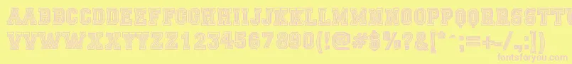 FicticciaCollege Font – Pink Fonts on Yellow Background