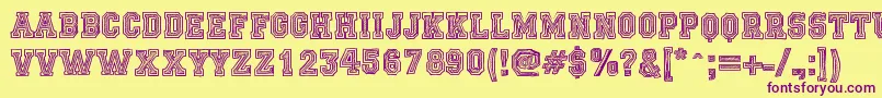 FicticciaCollege Font – Purple Fonts on Yellow Background