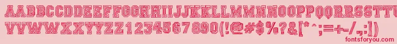 FicticciaCollege Font – Red Fonts on Pink Background