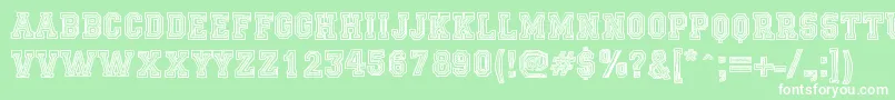 FicticciaCollege Font – White Fonts on Green Background