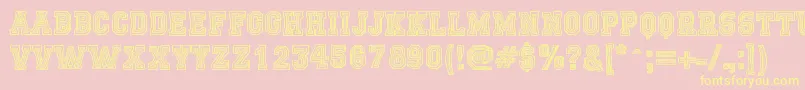 FicticciaCollege Font – Yellow Fonts on Pink Background