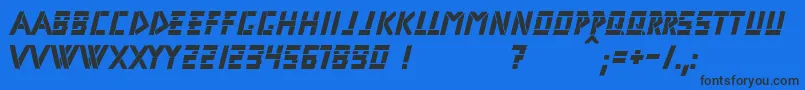 フォントRifle1 – 黒い文字の青い背景