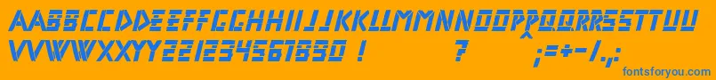 Rifle1 Font – Blue Fonts on Orange Background