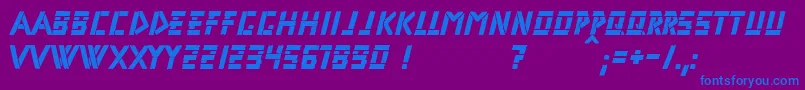 フォントRifle1 – 紫色の背景に青い文字