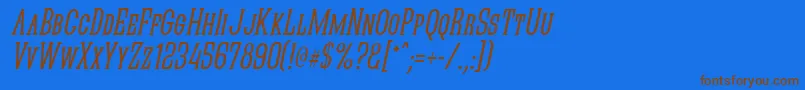 QuasticKapsNarrowItalic Font – Brown Fonts on Blue Background