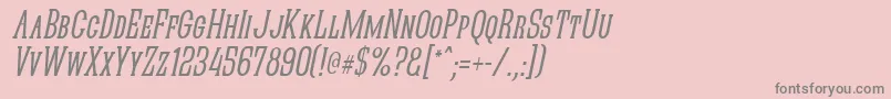 QuasticKapsNarrowItalic Font – Gray Fonts on Pink Background