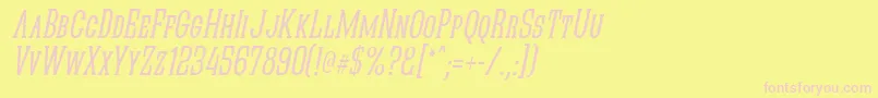 QuasticKapsNarrowItalic Font – Pink Fonts on Yellow Background