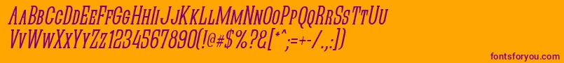 QuasticKapsNarrowItalic Font – Purple Fonts on Orange Background