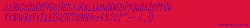 QuasticKapsNarrowItalic Font – Purple Fonts on Red Background